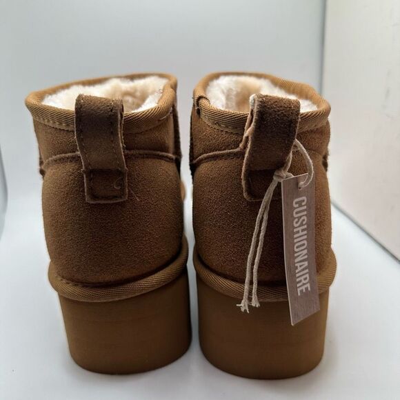 CUSHIONAIRE Women's Genuine Suede pull platform boot +Memory Foam 9 CHESTNUT - Picture 4 of 7